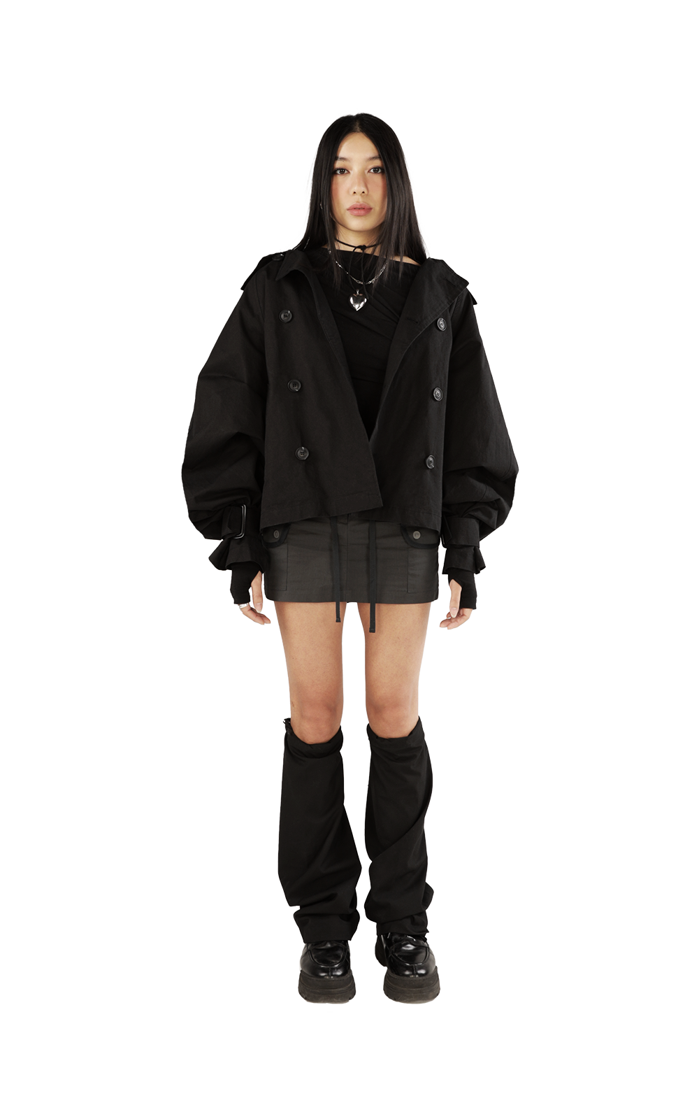 mavimoon】 Long Skirt Short Trench 重かっ Coat