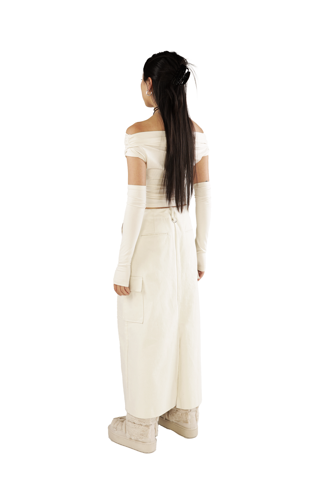 CINDY OFF SHOULDER TOP WITH ARM WARMERS