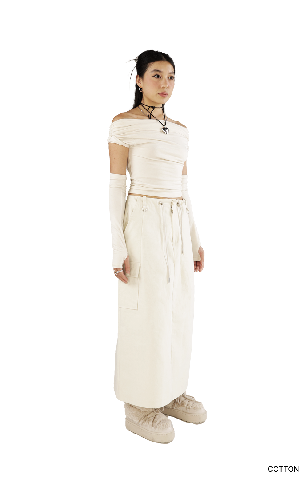 CINDY OFF SHOULDER TOP WITH ARM WARMERS